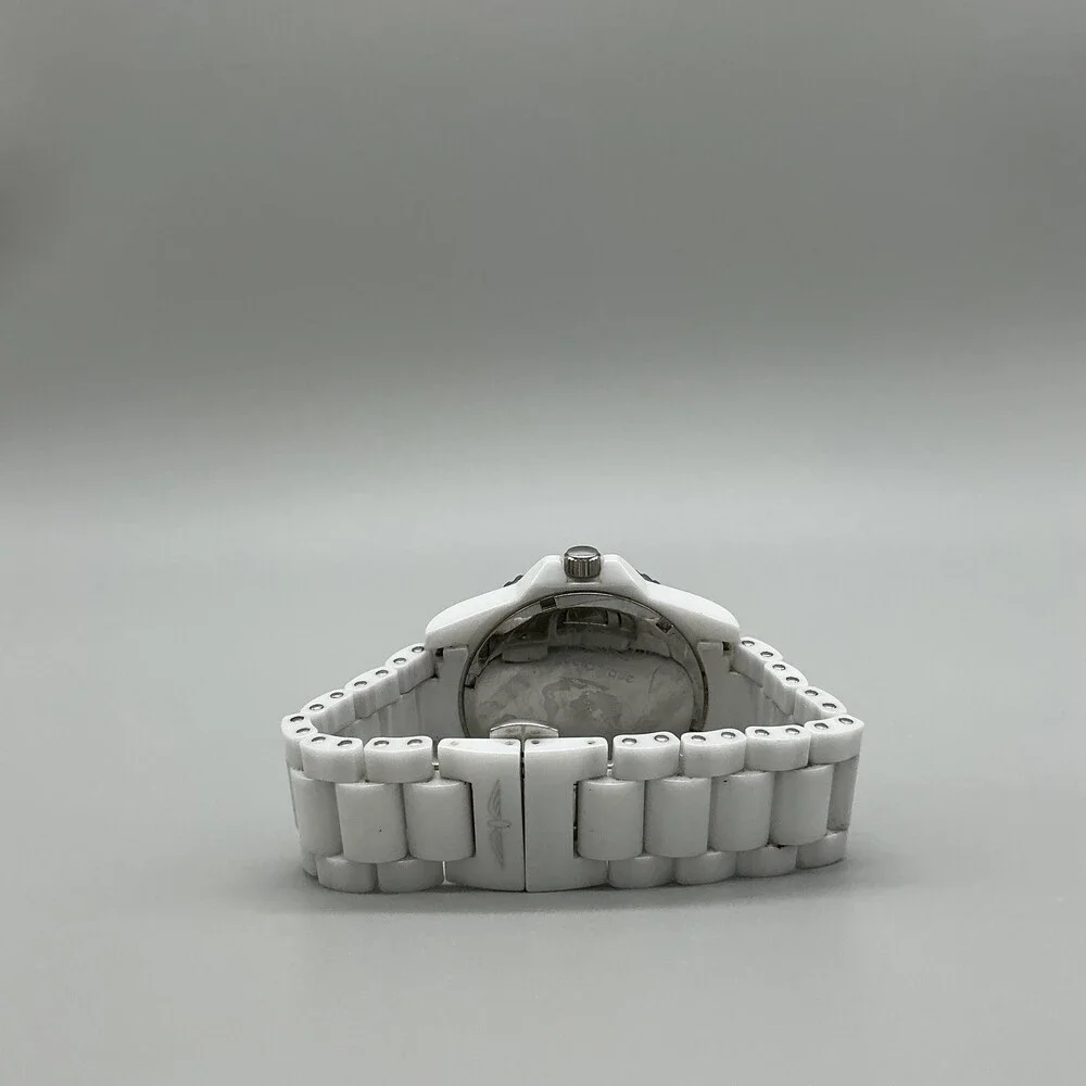 Rotary Womens Watch 41mm Pink MOP White Ceramic Multifunction New Battery 6.75